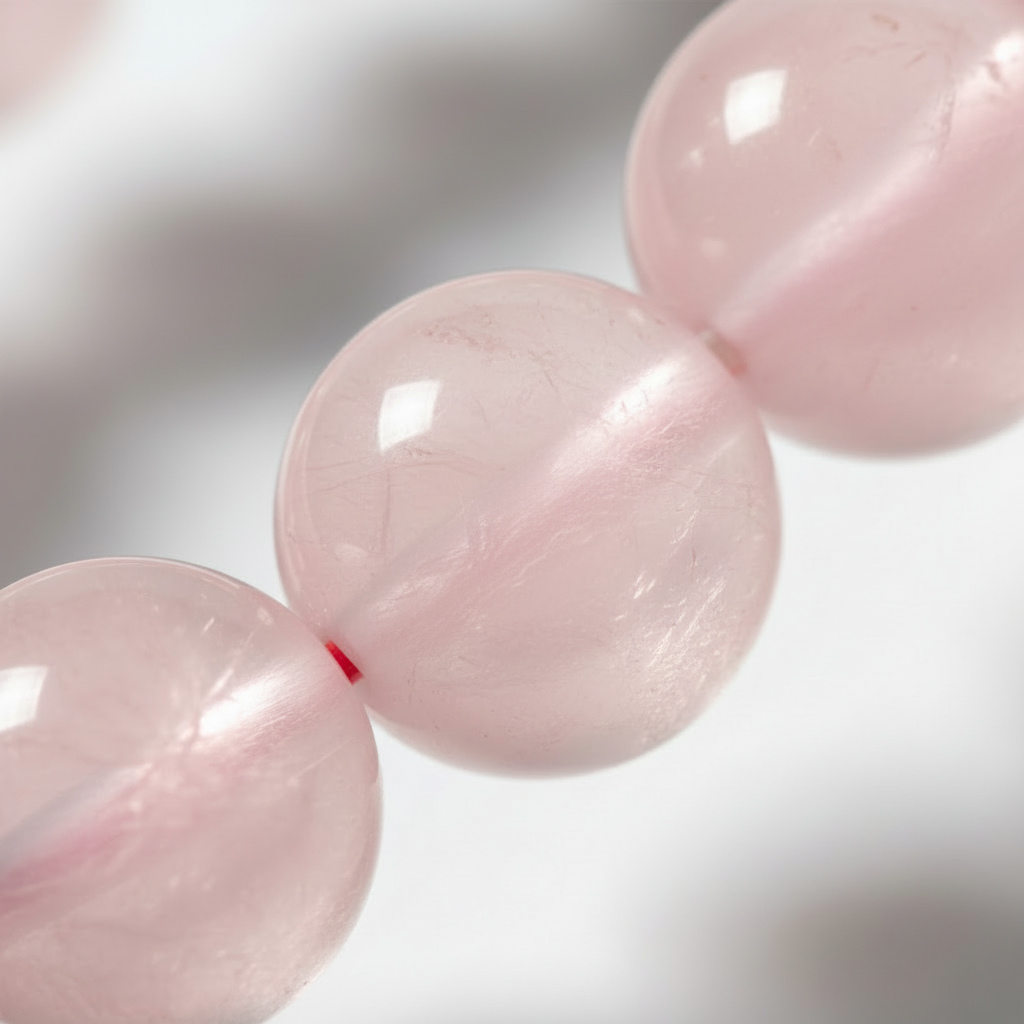 Natural Rose Quartz Crystal Bracelet | Pink Crystal Healing Bead Bracelet | Stretch Gemstone Bracelet for Women
