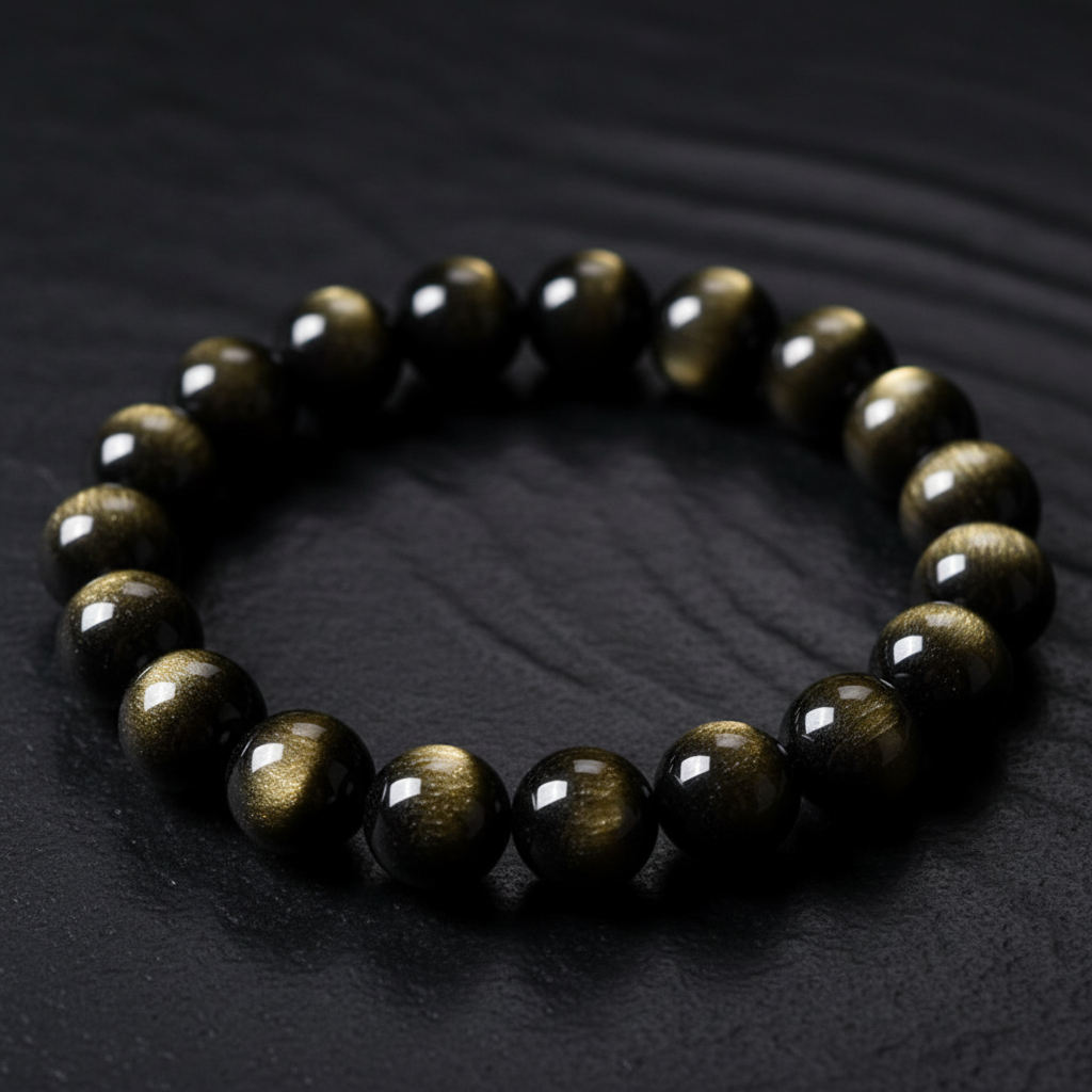 黑曜石手串细节特写