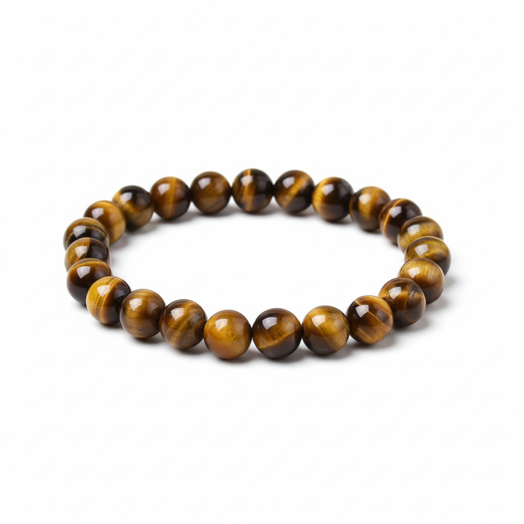 Tiger Eye Bracelet - Pure White Background