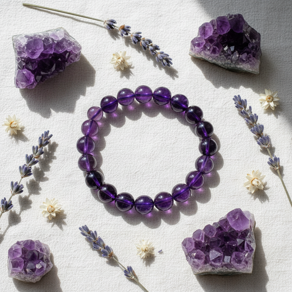 Uruguay Amethyst - Wellness Flatlay