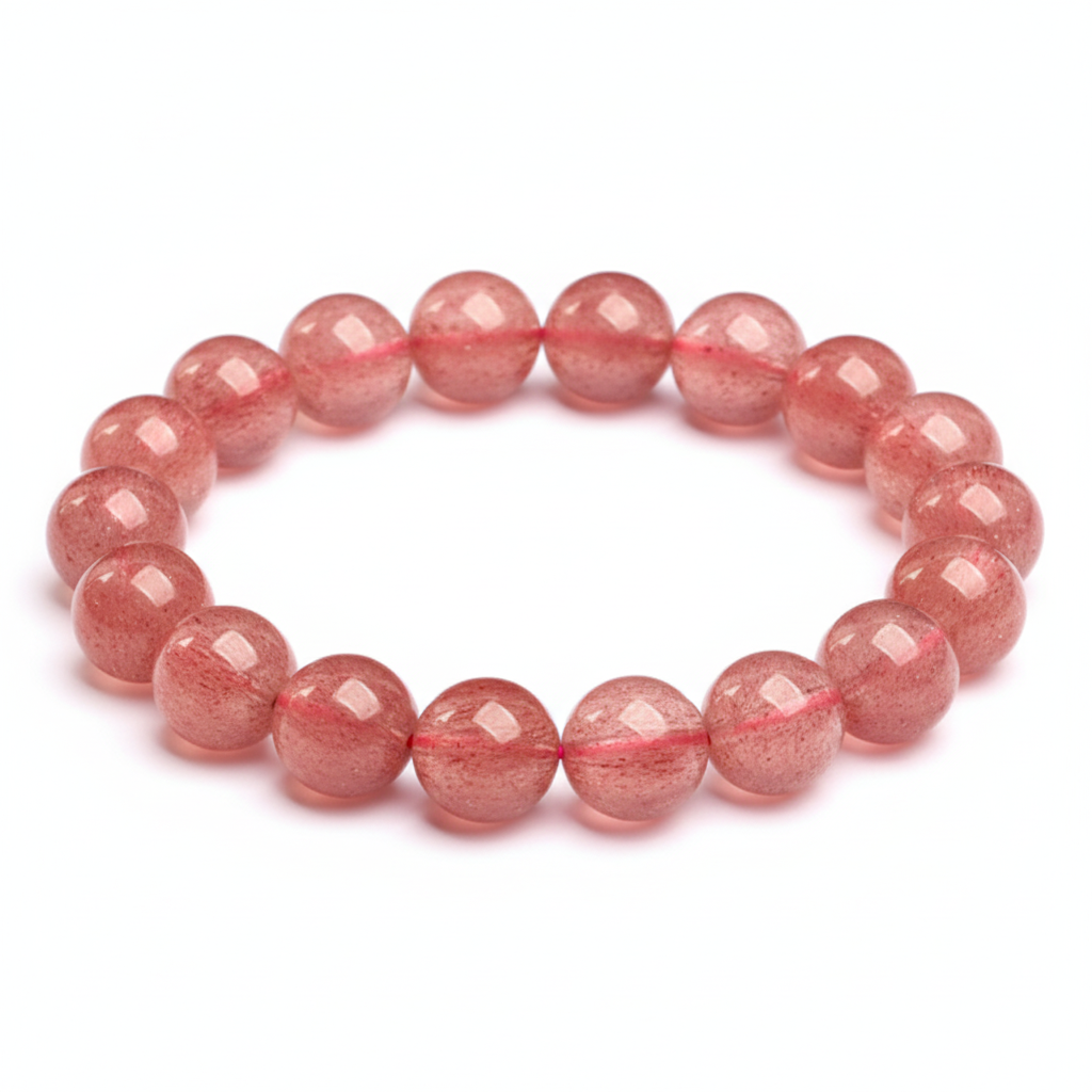 White Background Strawberry Quartz